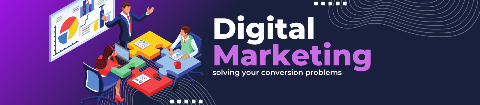 Dark Blue Purple Modern Digital Marketing Linkedin Article Cover Image